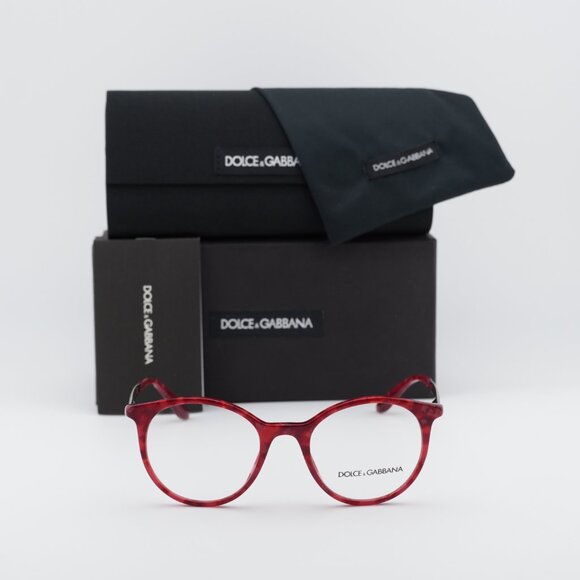 Dolce & Gabbana DG3292 3175 Round Eyeglasses 50mm - Cherry Havana/Ruthenium - Picture 3 of 11
